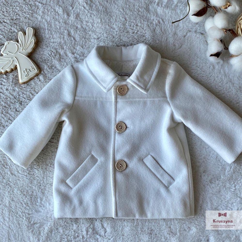 Płaszczyk do chrztu flauszowy - ecru Abrakadabra