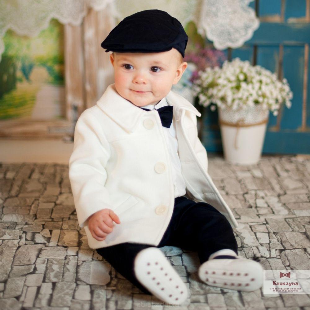 Płaszczyk do chrztu flauszowy - ecru Abrakadabra - obrazek 4