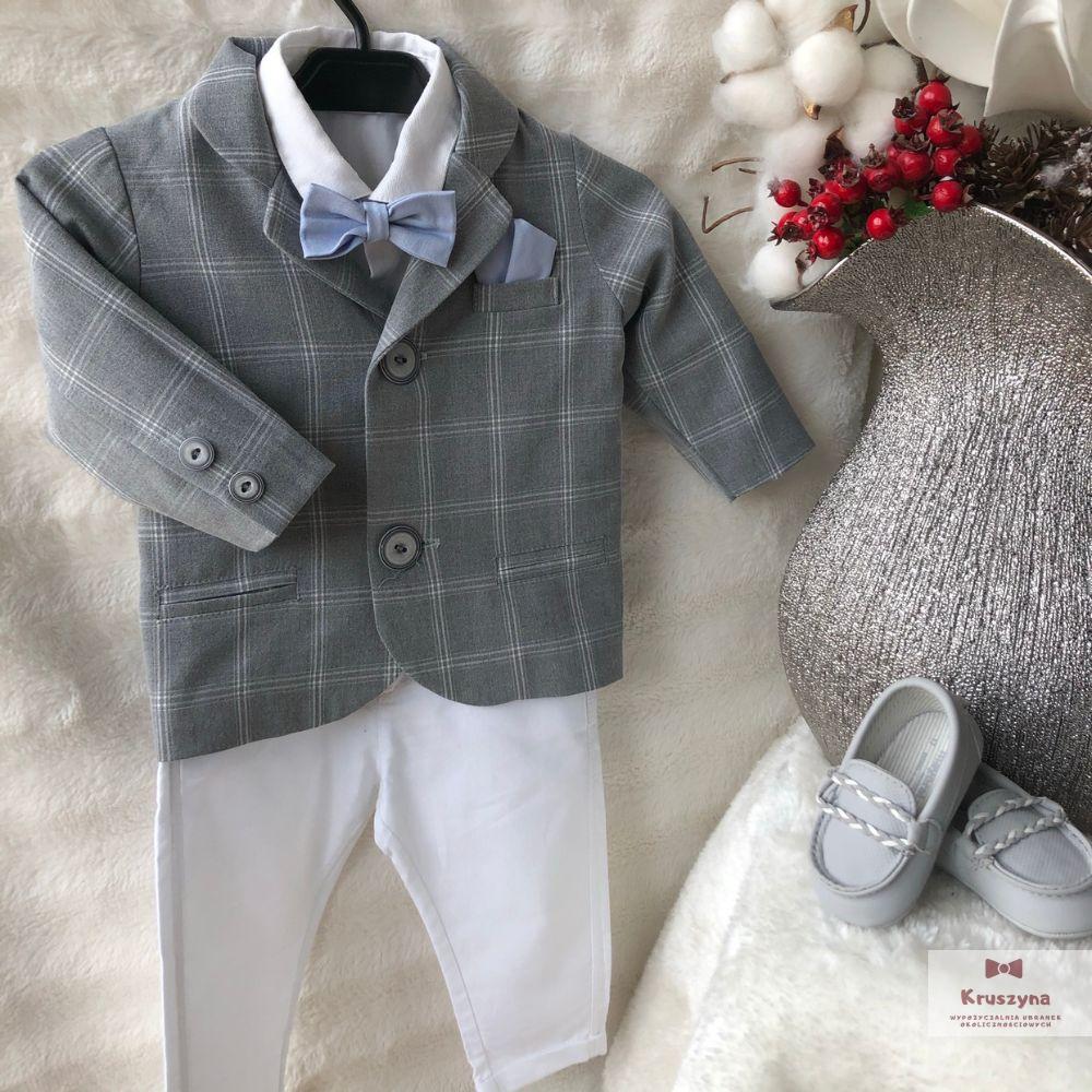 Garniturek do chrztu Oskar (biały) marki Abrakadabra - obrazek 2