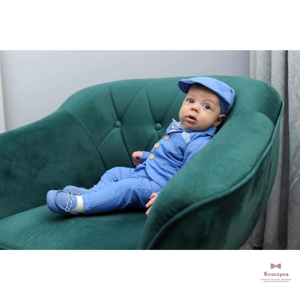 Garniturek do chrztu Ksawery (niebieski) marki Abrakadabra - obrazek 2