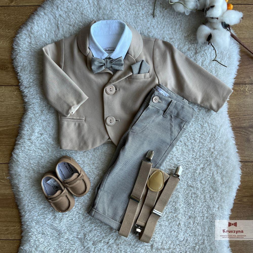 Garniturek do chrztu Karol (pepitka) marki Abrakadabra v.2